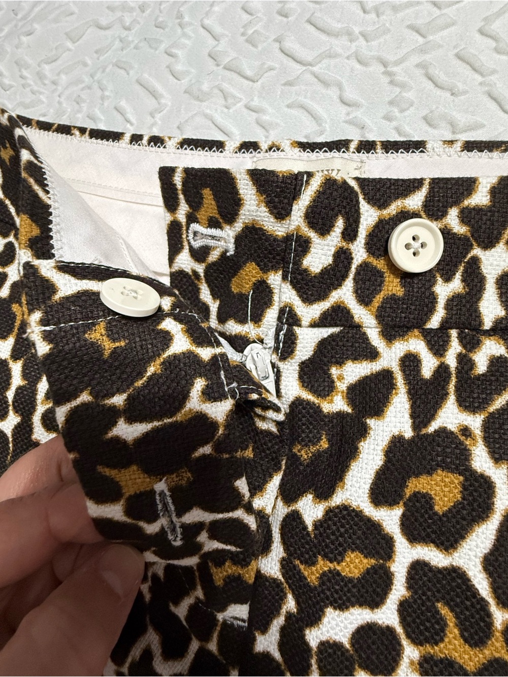 J. Crew Leopard Print High-Waist Shorts in Black, White & Brown - Picture 4 of 6
